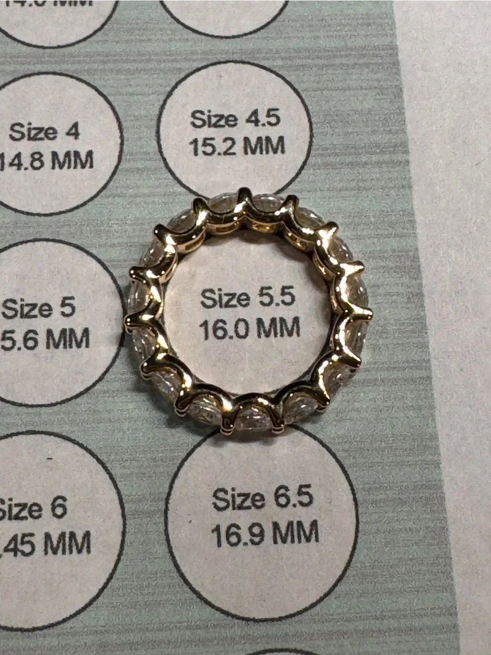 PAVOI Gold toned Eternity Ring with Clear Cubic Zirconia - Timeless Sparkle 5.5